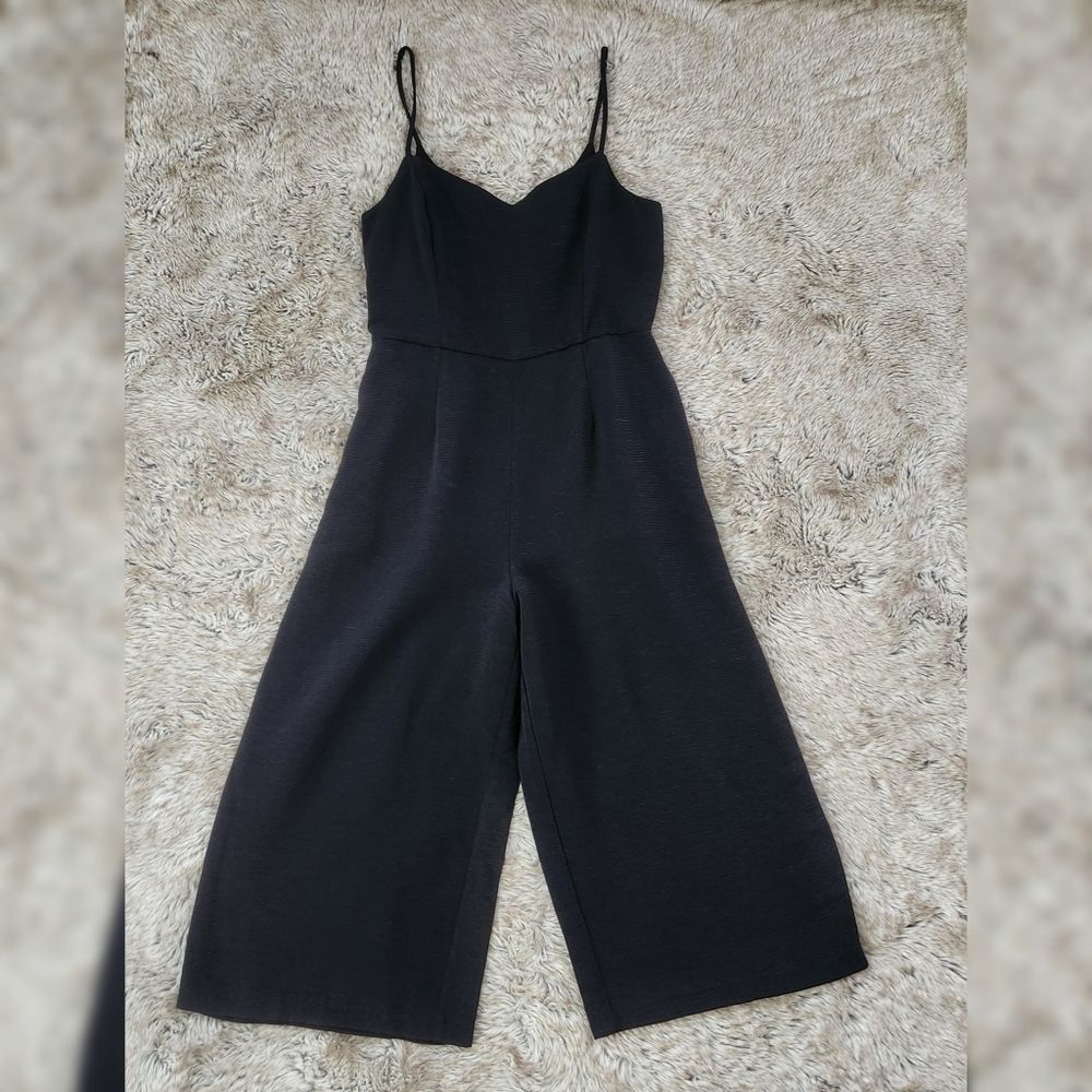 MINKPINK Revolve Corded Spaghetti Strap Wide Leg Jumpsuit Black Size Medium